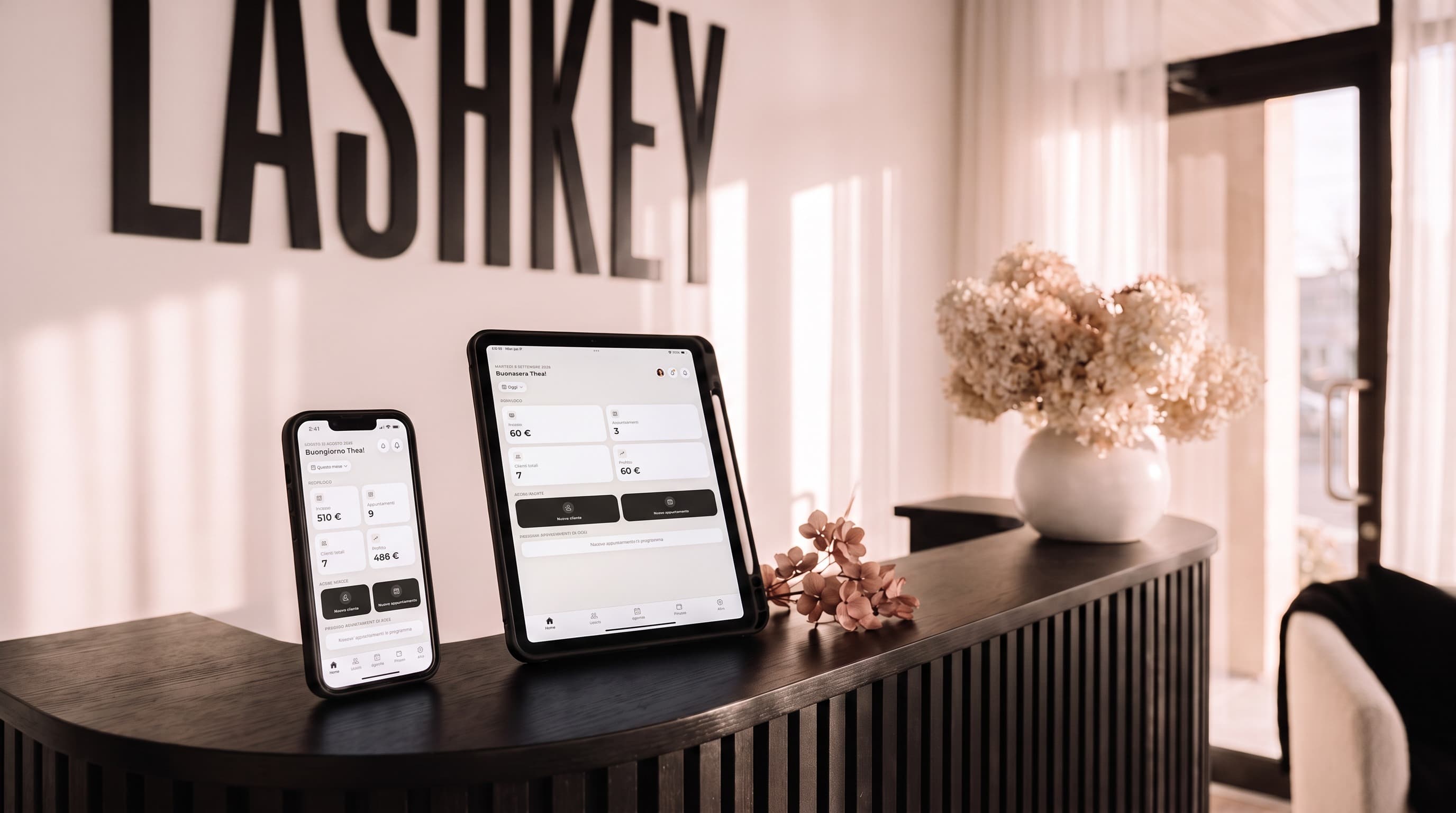 LASHKEY aperta su iPhone e iPad, sulla reception dello studio